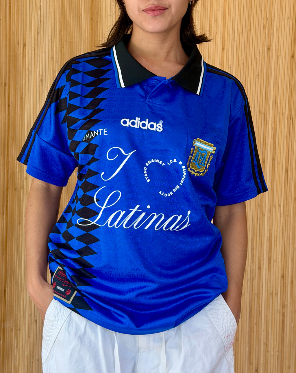 I <3 LATINAS JERSEY - ARGENTINA VINTAGE ADIDAS BLUE M