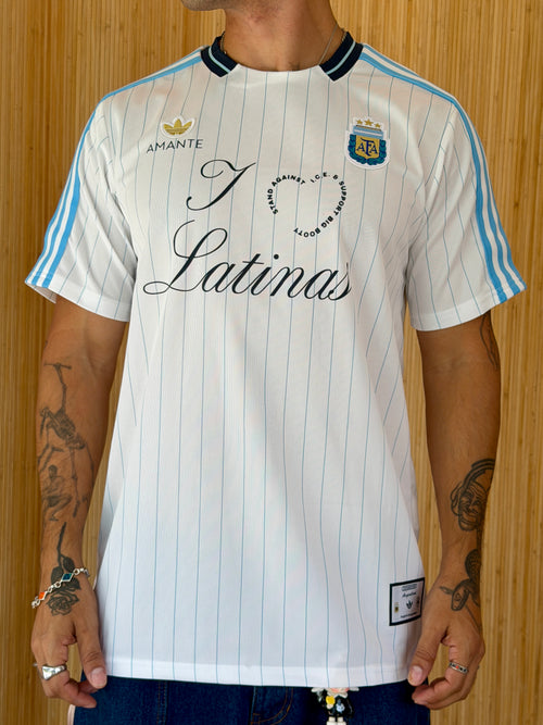 I <3 LATINAS JERSEY - ARGENTINA RETRO WHITE L