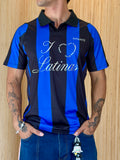 I <3 LATINAS JERSEY - BLACK & BLUE CHROME XL