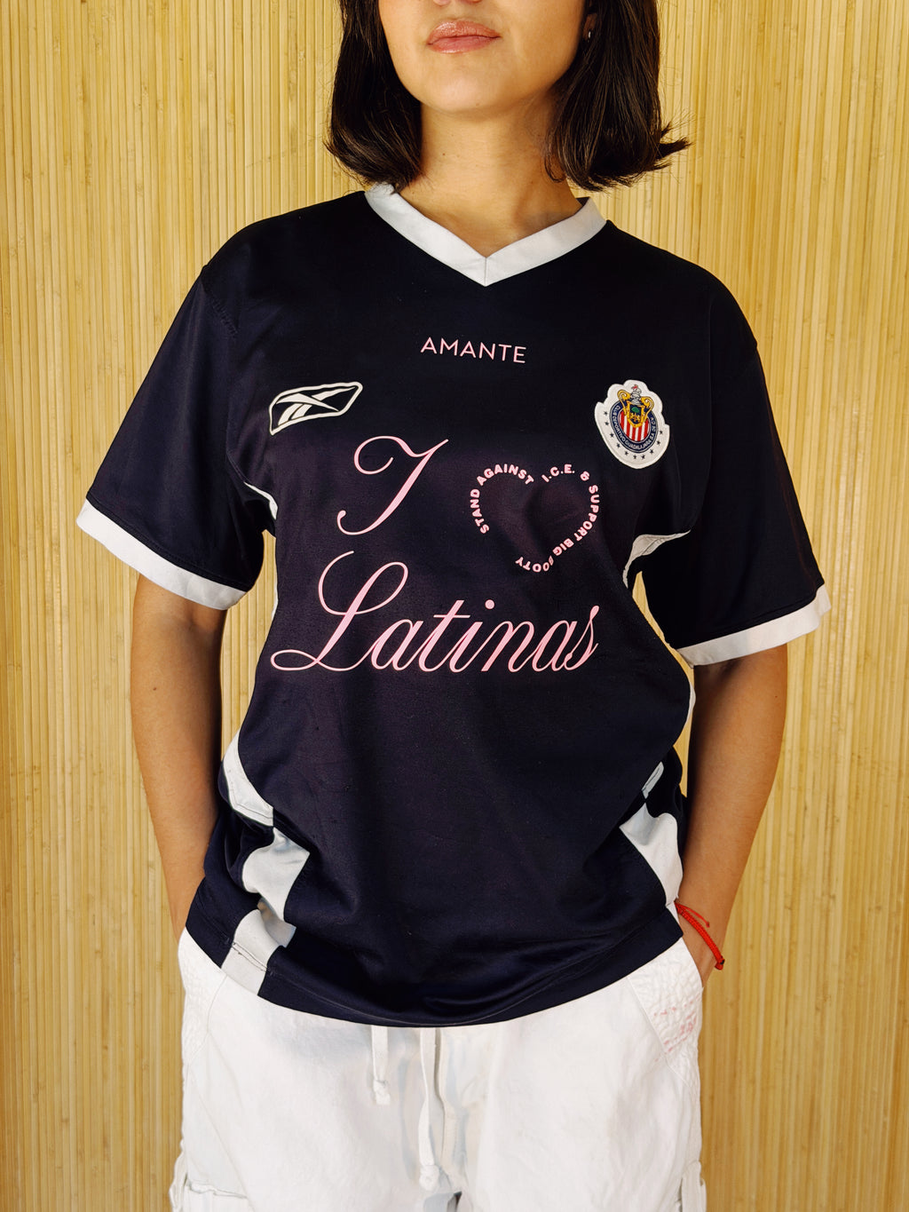 I <3 LATINAS JERSEY - VINTAGE REEBOK BLACK S