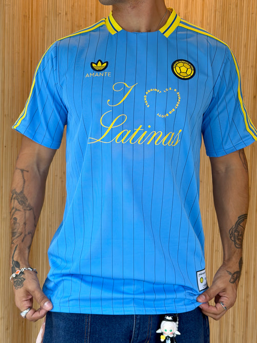 I <3 LATINAS JERSEY - COLOMBIA RETRO BLUE L