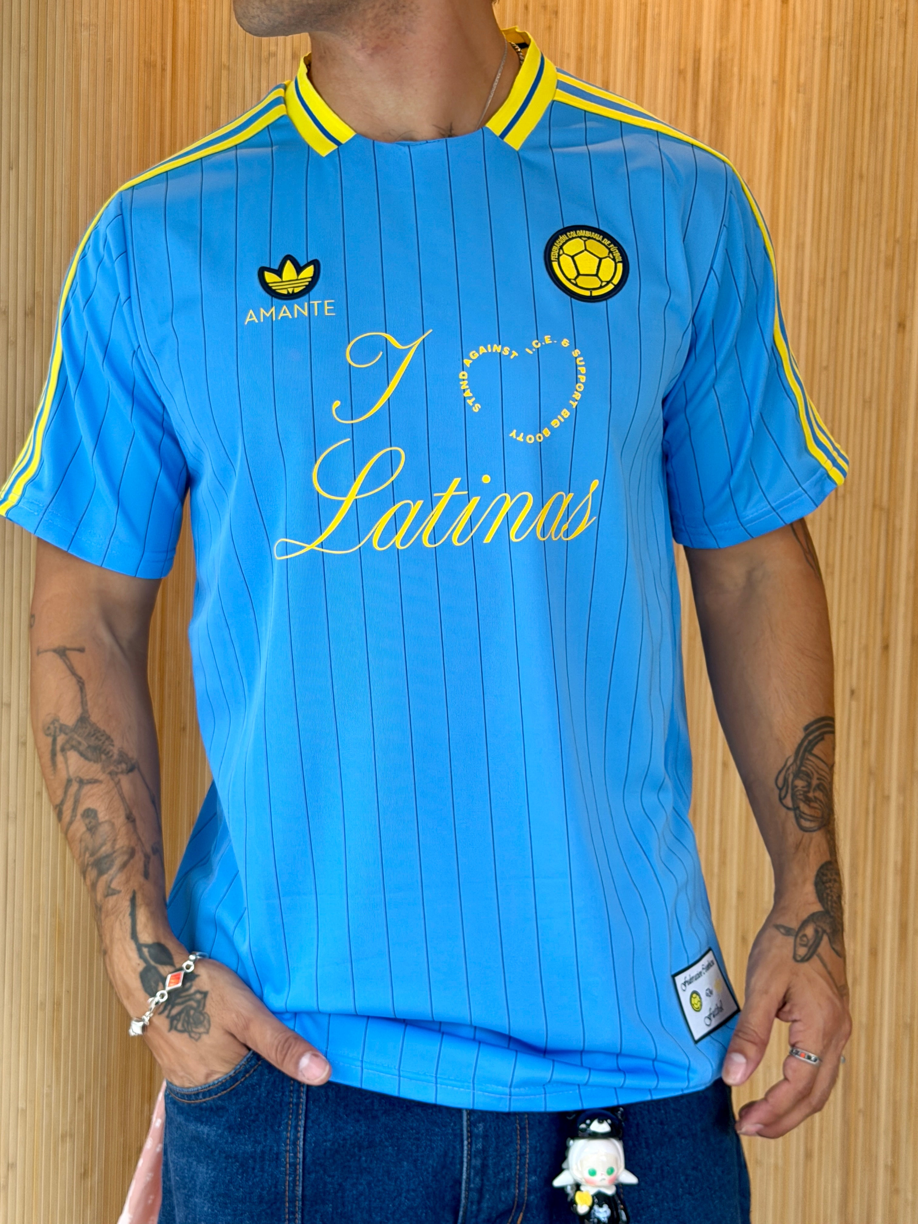 I <3 LATINAS JERSEY - COLOMBIA RETRO BLUE L