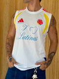 I <3 LATINAS JERSEY - COLOMBIA SLEEVELESS WHITE XL