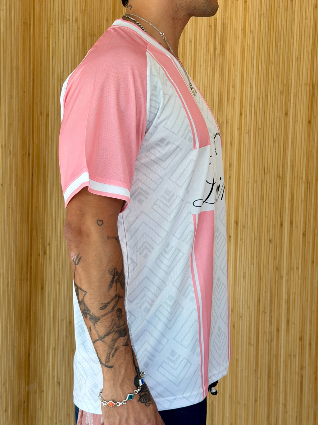 I <3 LATINAS JERSEY - PINK & WHITE XL