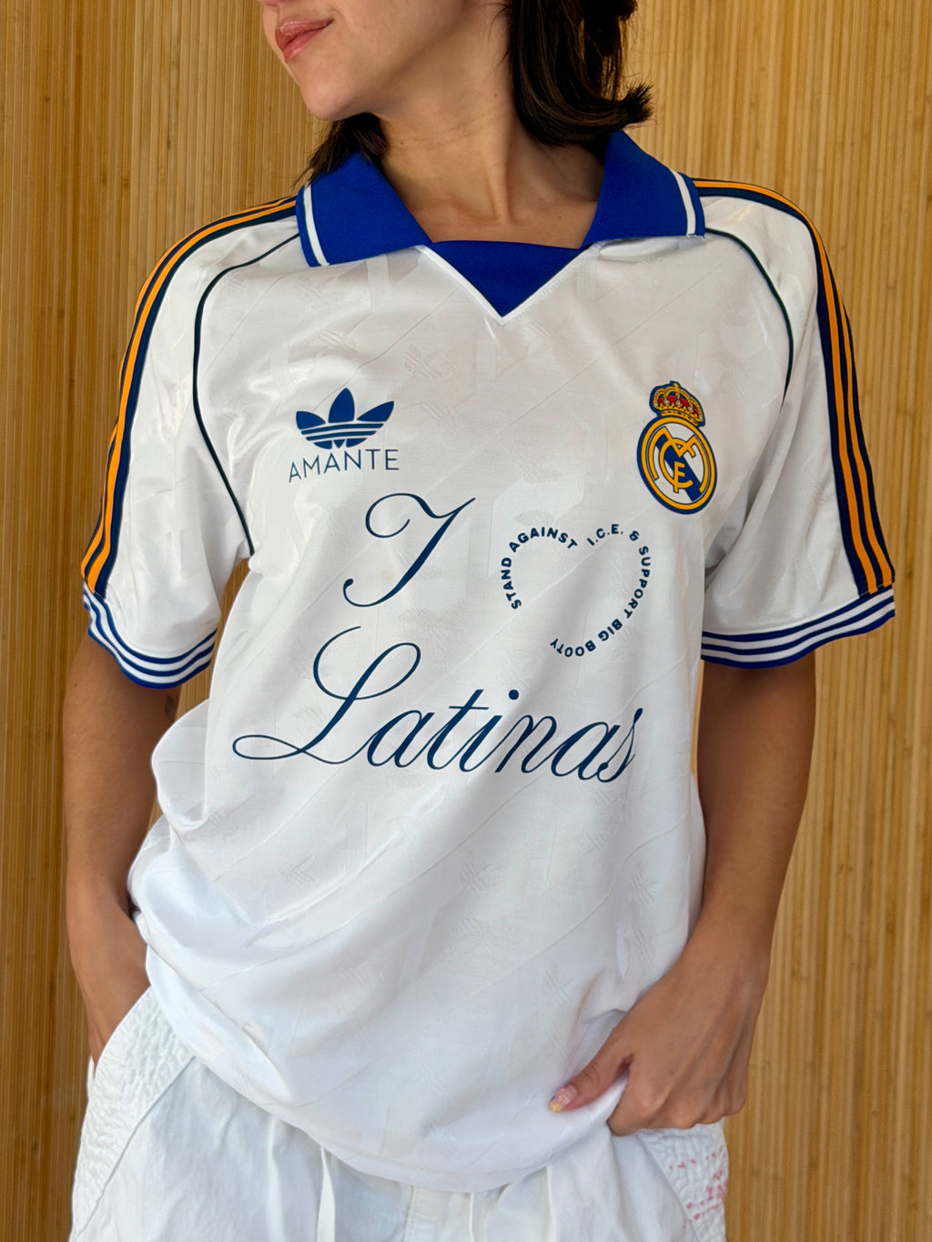 I <3 LATINAS JERSEY - REAL MADRID WHITE L (SLIM FIT)
