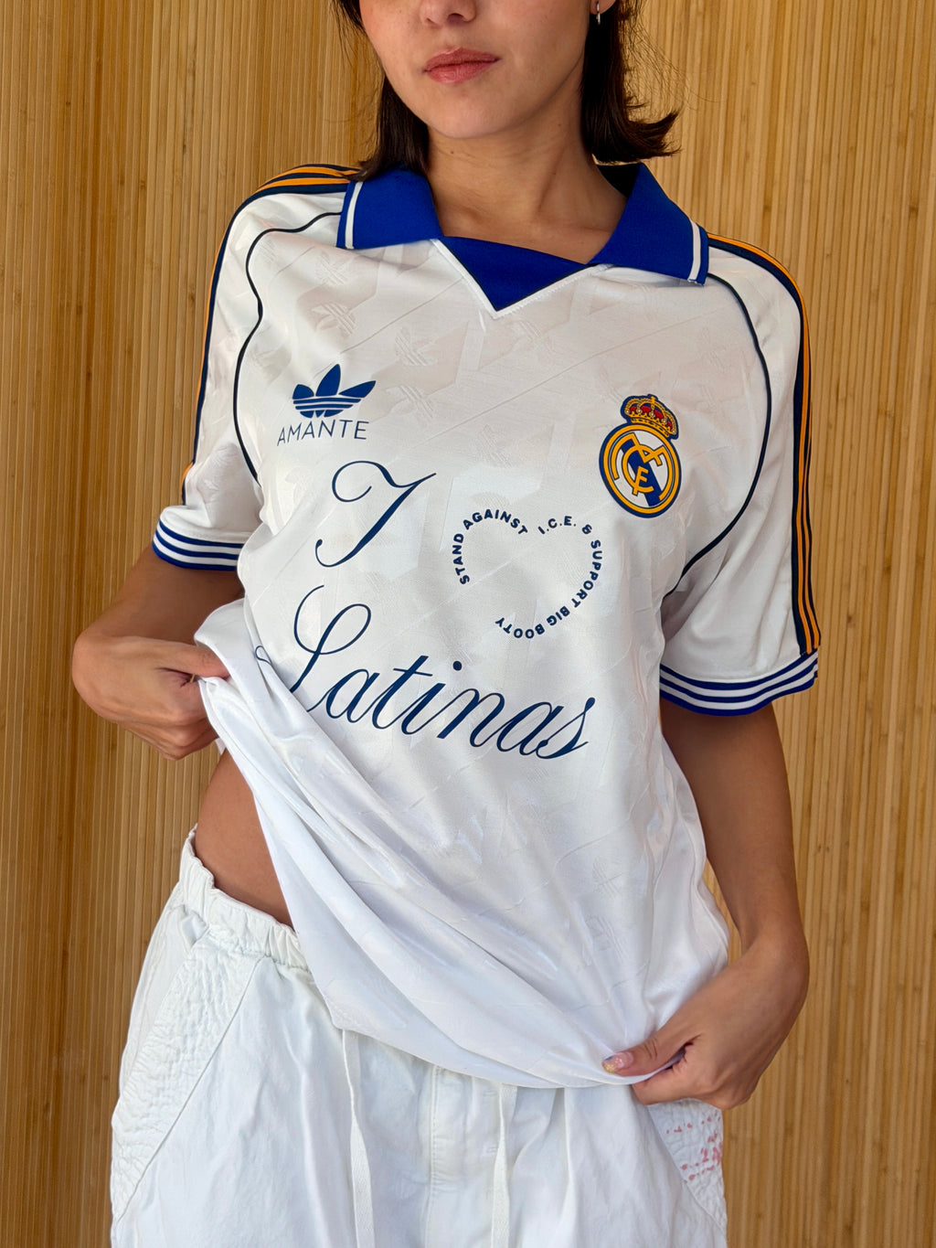 I <3 LATINAS JERSEY - REAL MADRID WHITE L (SLIM FIT)