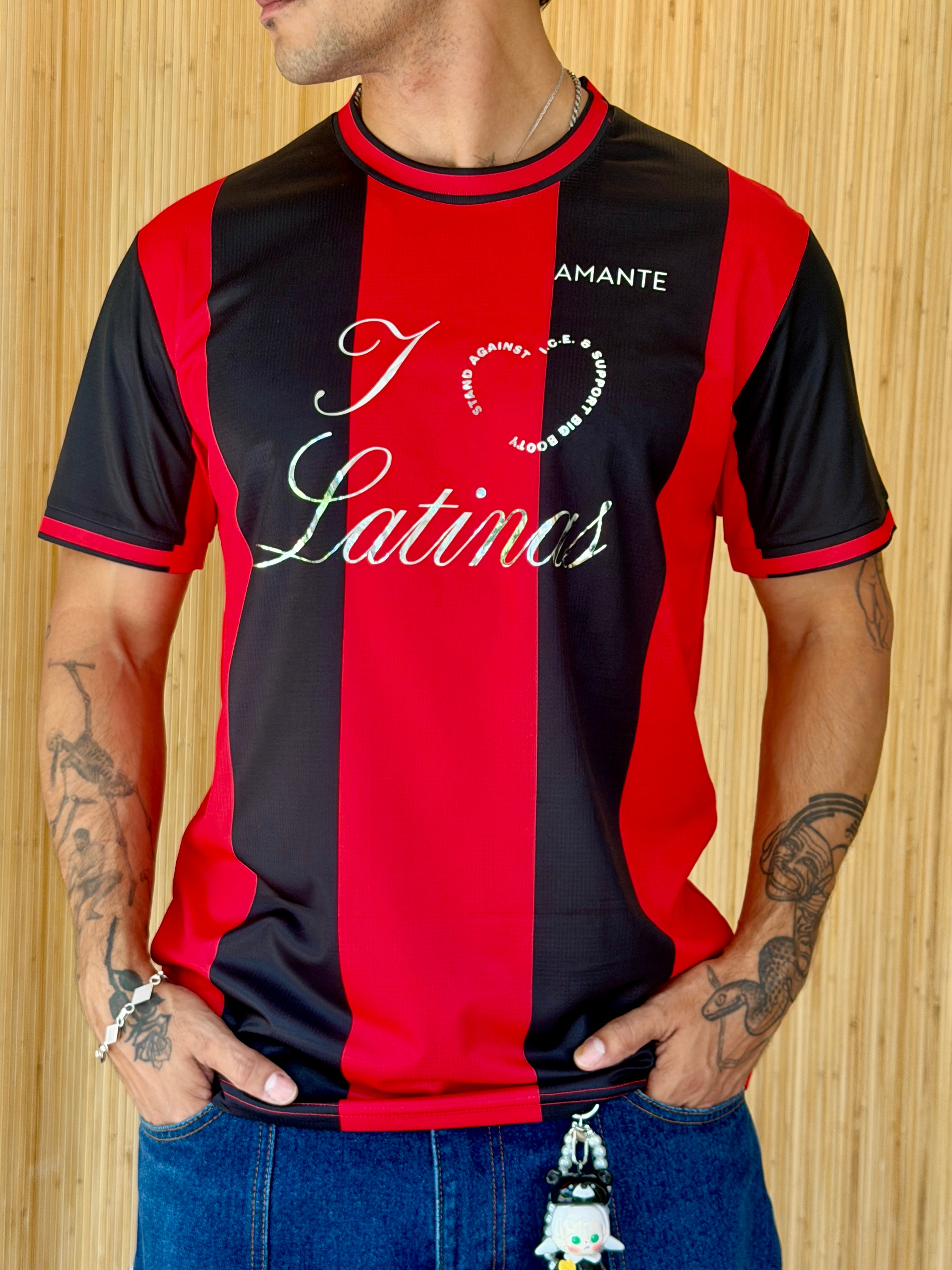 I <3 LATINAS JERSEY - RED AND BLACK CHROME XL