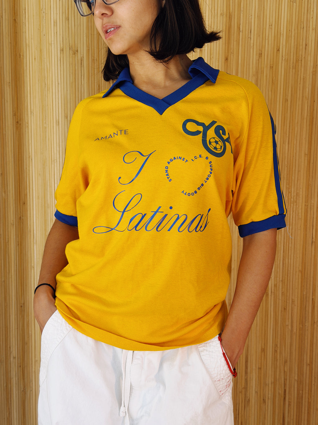 I <3 LATINAS JERSEY - VINTAGE YELLOW S