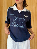 I <3 LATINAS JERSEY - VINTAGE ADIDAS BLUE L