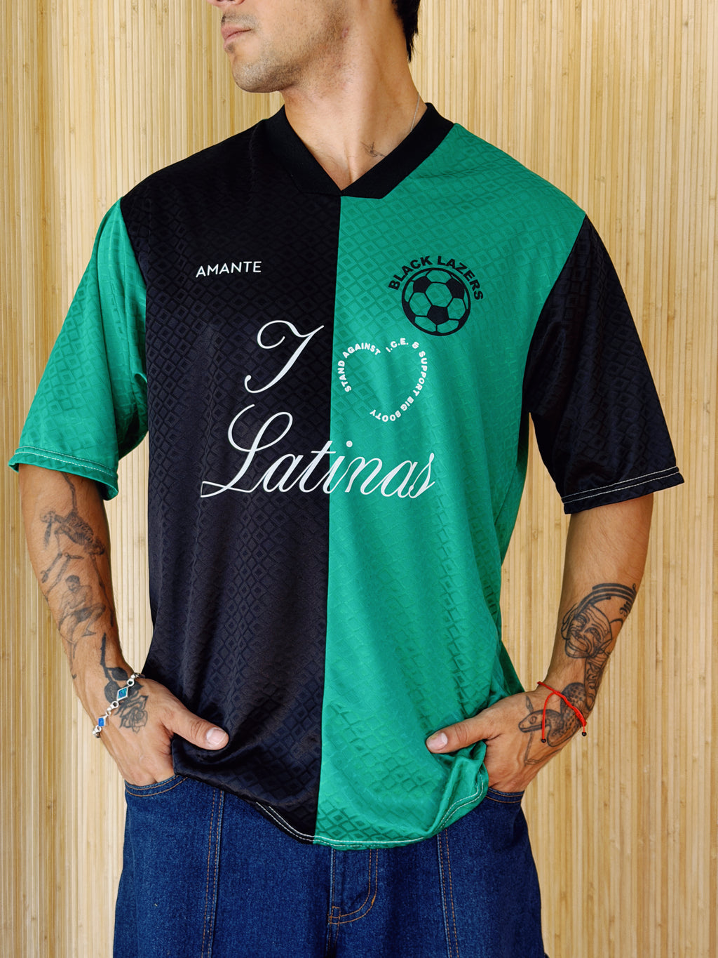I <3 LATINAS JERSEY - VINTAGE GREEN L