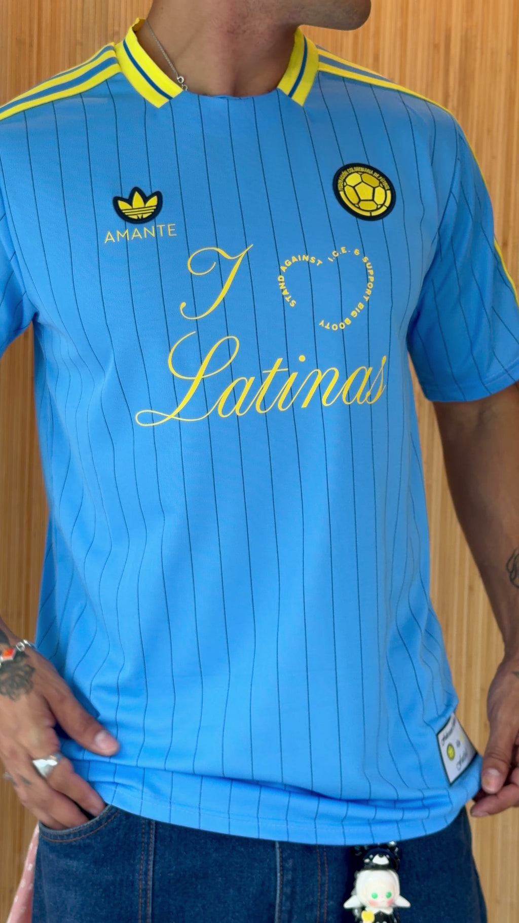I <3 LATINAS JERSEY - COLOMBIA RETRO BLUE L